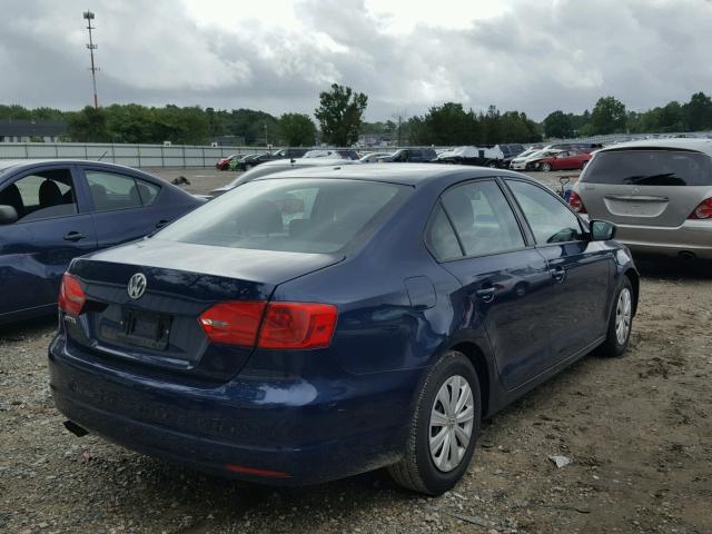 3VW2K7AJ6EM324655 - 2014 VOLKSWAGEN JETTA BASE Կապույտ լուսանկար 4