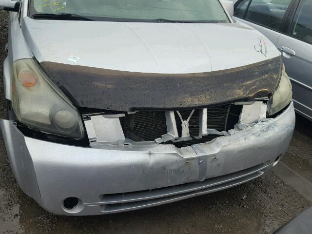 5N1BV28U67N106359 - 2007 NISSAN QUEST S SILVER photo 9