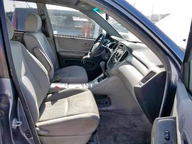 JTEDD21A850107003 - 2005 TOYOTA HIGHLANDER BLUE photo 5