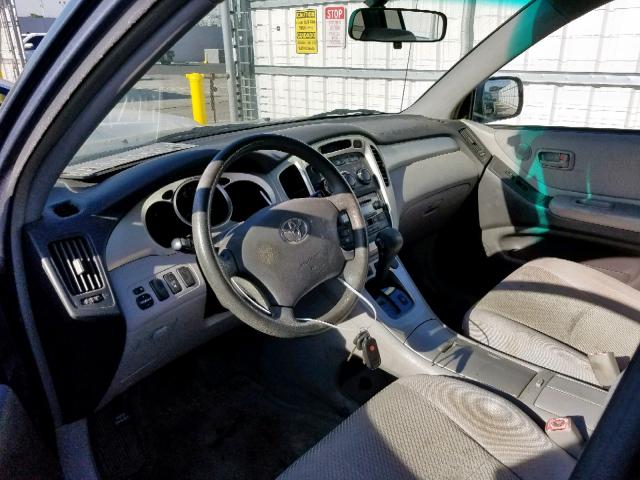 JTEDD21A850107003 - 2005 TOYOTA HIGHLANDER BLUE photo 9