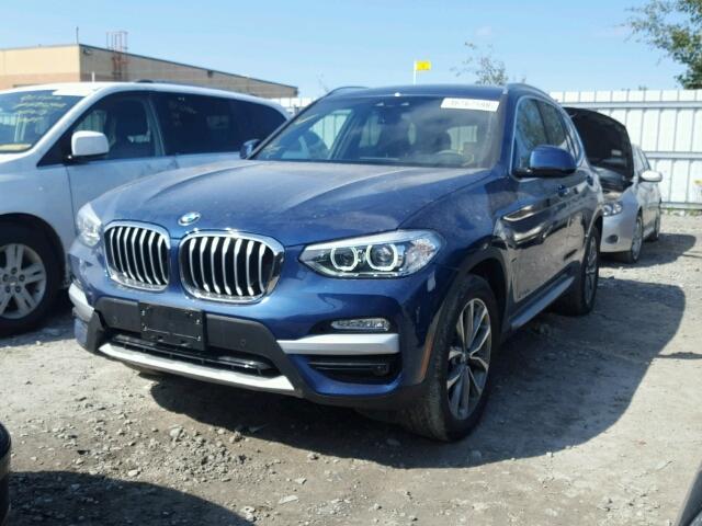 5UXTR9C57JLD64836 - 2018 BMW X3 XDRIVE3 BLUE photo 2