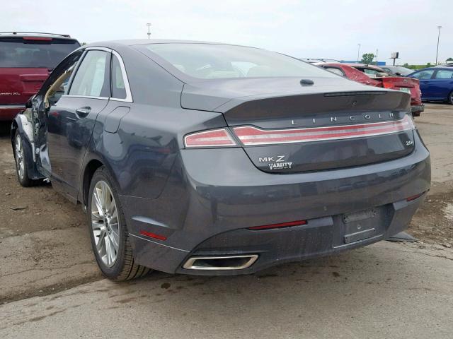 3LN6L2LU6FR607679 - 2015 LINCOLN MKZ HYBRID GRAY photo 3