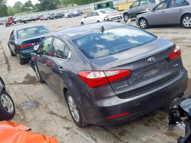 KNAFX4A83E5089166 - 2014 KIA FORTE EX GRAY photo 3