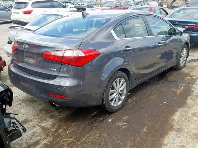 KNAFX4A83E5089166 - 2014 KIA FORTE EX GRAY photo 4