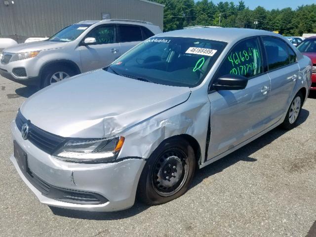 3VW1K7AJ8DM390909 - 2013 VOLKSWAGEN JETTA BASE SILVER photo 2