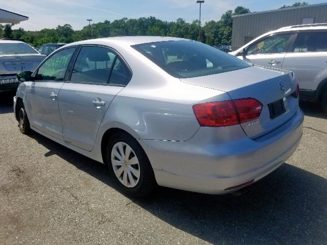 3VW1K7AJ8DM390909 - 2013 VOLKSWAGEN JETTA BASE SILVER photo 3