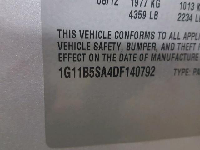 1G11B5SA4DF140792 - 2013 CHEVROLET MALIBU LS 蓝色 照片 10