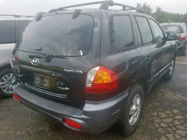 KM8SB12B23U492613 - 2003 HYUNDAI SANTA FE G BLACK photo 4