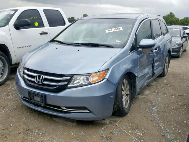 5FNRL5H41EB085281 - 2014 HONDA ODYSSEY EX BLUE photo 2