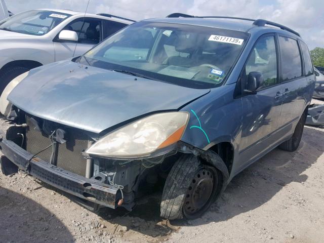 5TDZK23C07S074285 - 2007 TOYOTA SIENNA CE TEAL photo 2