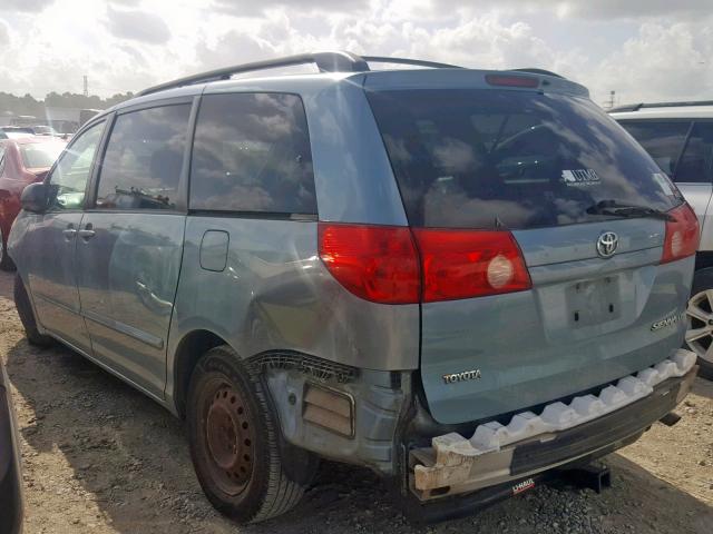 5TDZK23C07S074285 - 2007 TOYOTA SIENNA CE TEAL photo 3