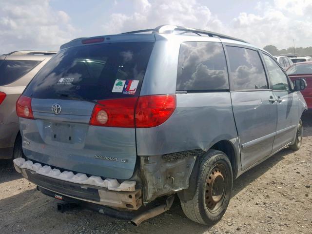 5TDZK23C07S074285 - 2007 TOYOTA SIENNA CE TEAL photo 4