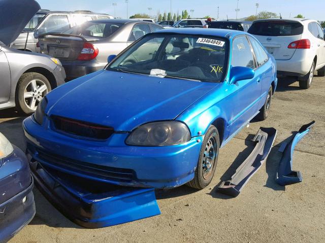 1HGEJ6225TL033326 - 1996 HONDA CIVIC DX BLUE photo 2