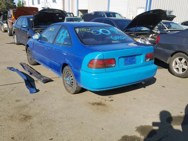 1HGEJ6225TL033326 - 1996 HONDA CIVIC DX BLUE photo 3