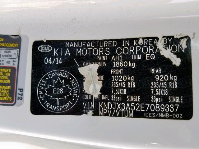 KNDJX3A52E7089337 - 2014 KIA SOUL ! Ağ foto 10