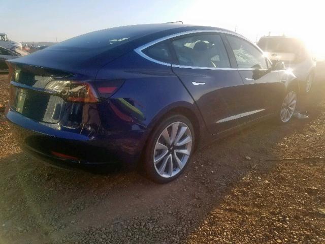 5YJ3E1EA3JF155148 - 2018 TESLA MODEL 3 BLUE photo 4