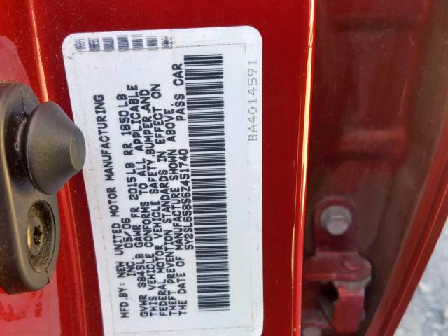 5Y2SL65856Z451740 - 2006 PONTIAC VIBE RED photo 10