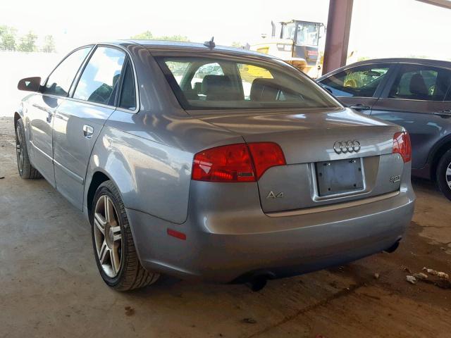 WAUDF78E57A044196 - 2007 AUDI A4 2.0T QU SILVER photo 3