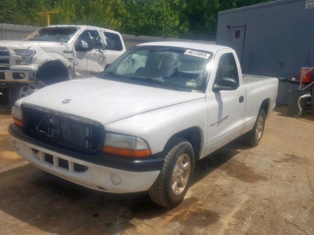 1B7FL26P81S137372 - 2001 DODGE DAKOTA WHITE photo 2