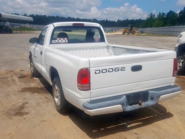 1B7FL26P81S137372 - 2001 DODGE DAKOTA WHITE photo 3