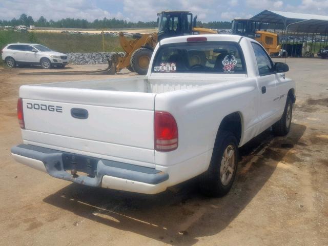 1B7FL26P81S137372 - 2001 DODGE DAKOTA WHITE photo 4