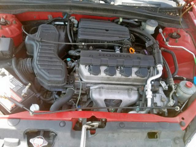 1HGEM22184L081797 - 2004 HONDA CIVIC DX V RED photo 7