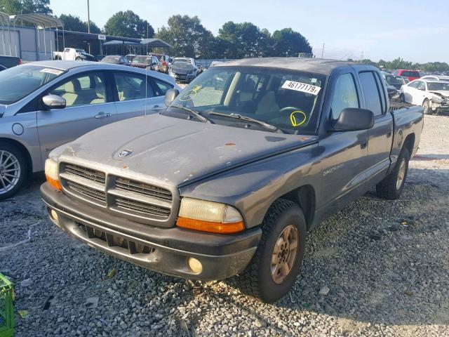 1B7HL38X92S561446 - 2002 DODGE DAKOTA QUA GRAY photo 2