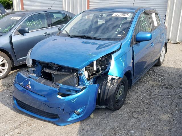 ML32A3HJ6FH009285 - 2015 MITSUBISHI MIRAGE DE BLUE photo 2