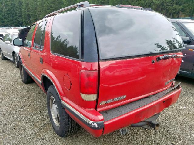 1GNDT13W3T2306916 - 1996 CHEVROLET BLAZER RED photo 3