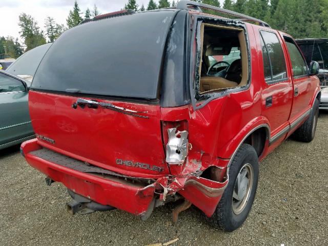 1GNDT13W3T2306916 - 1996 CHEVROLET BLAZER RED photo 4