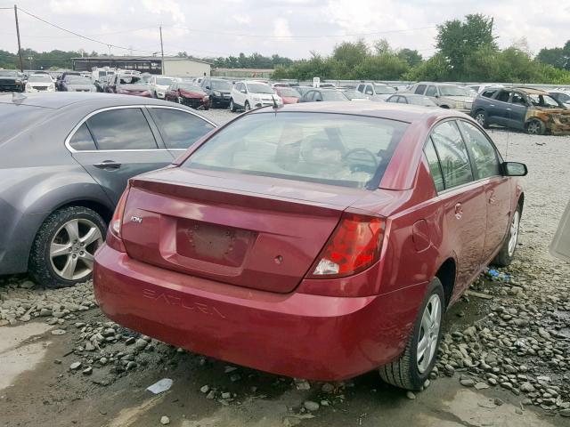 1G8AJ58F37Z113559 - 2007 SATURN ION LEVEL BURGUNDY photo 4
