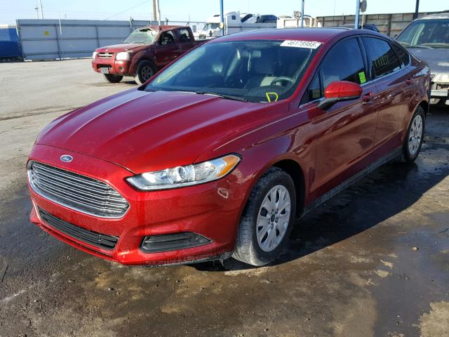 3FA6P0G77DR324440 - 2013 FORD FUSION S RED photo 2