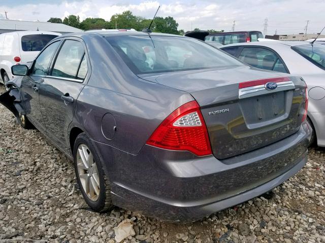 3FAHP0JA0AR400640 - 2010 FORD FUSION SEL GRAY photo 3