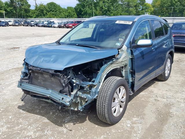 2HKRM3H77DH524723 - 2013 HONDA CR-V EXL BLUE photo 2