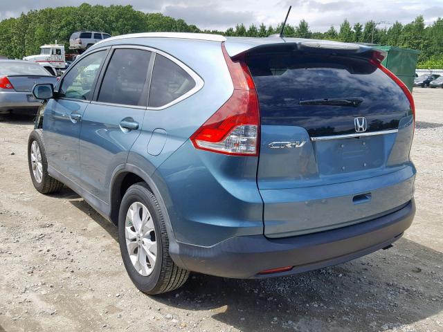 2HKRM3H77DH524723 - 2013 HONDA CR-V EXL BLUE photo 3