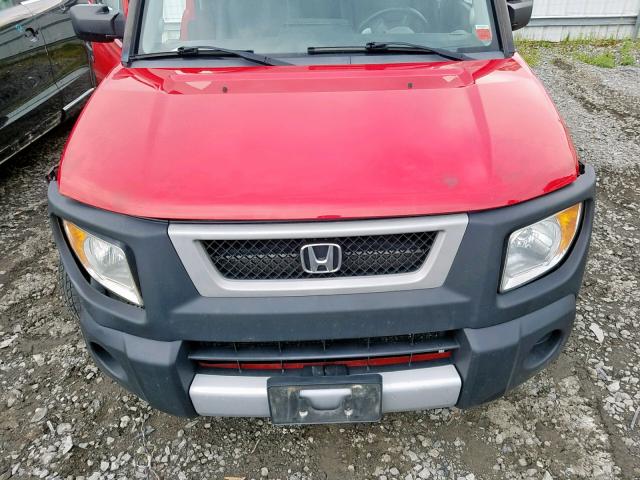 5J6YH28685L022084 - 2005 HONDA ELEMENT EX RED photo 7