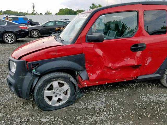 5J6YH28685L022084 - 2005 HONDA ELEMENT EX RED photo 9