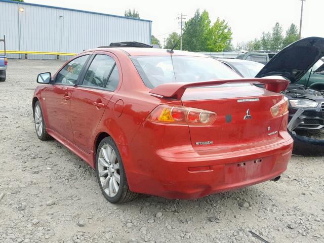 JA3AU86W69U010930 - 2009 MITSUBISHI LANCER GTS MAROON photo 3