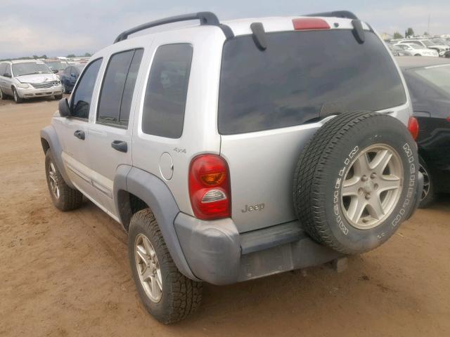 1J8GL48K32W237142 - 2002 JEEP LIBERTY SP SILVER photo 3