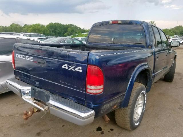 1B7GG2AN01S214749 - 2001 DODGE DAKOTA QUA BLUE photo 4