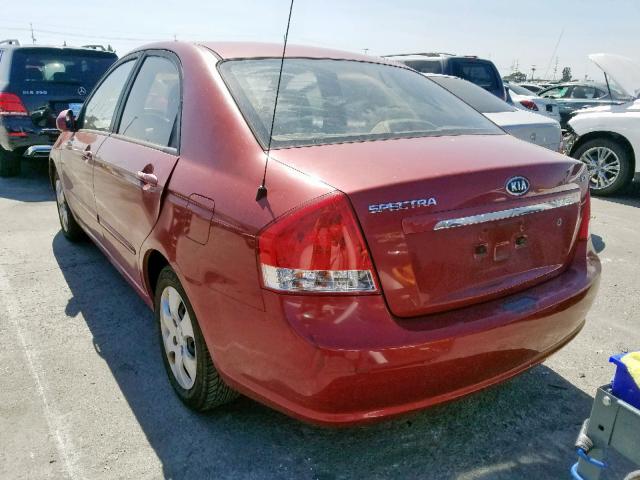 KNAFE122785576924 - 2008 KIA SPECTRA EX RED photo 3