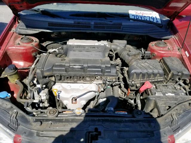 KNAFE122785576924 - 2008 KIA SPECTRA EX RED photo 7