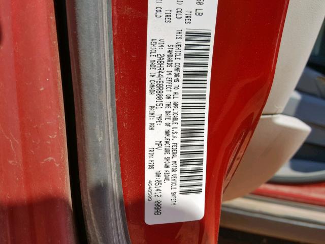 2A8HR44H68R800151 - 2008 CHRYSLER TOWN & COU RED photo 10