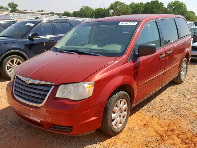 2A8HR44H68R800151 - 2008 CHRYSLER TOWN & COU RED photo 2