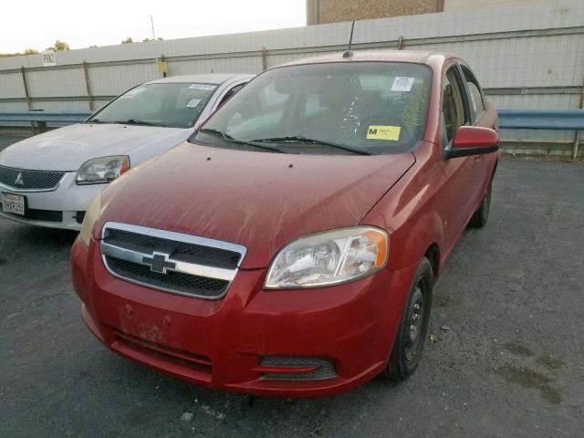 KL1TD56E89B604129 - 2009 CHEVROLET AVEO LS BURGUNDY photo 2