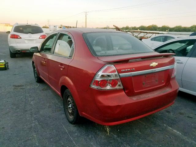 KL1TD56E89B604129 - 2009 CHEVROLET AVEO LS BURGUNDY photo 3