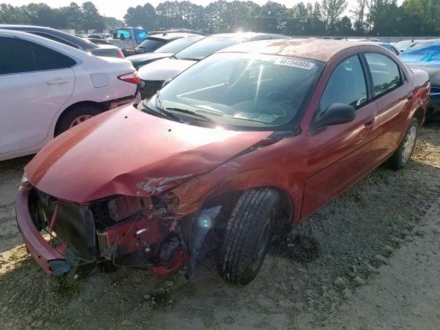 1C3EL46X54N167654 - 2004 CHRYSLER SEBRING LX RED photo 2