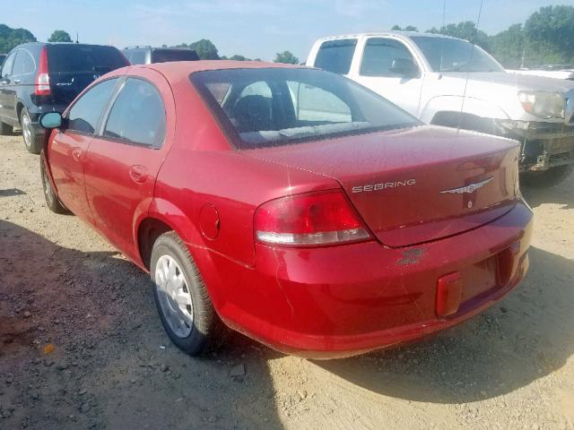 1C3EL46X54N167654 - 2004 CHRYSLER SEBRING LX RED photo 3