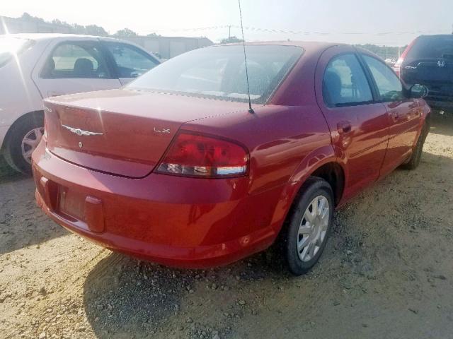 1C3EL46X54N167654 - 2004 CHRYSLER SEBRING LX RED photo 4