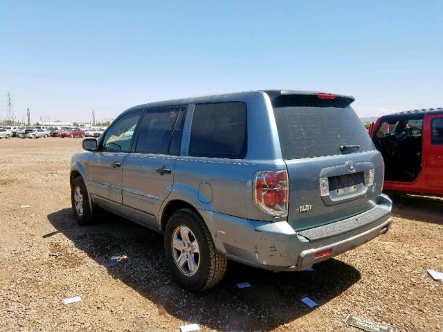 5FNYF28136B032963 - 2006 HONDA PILOT LX BLUE photo 3